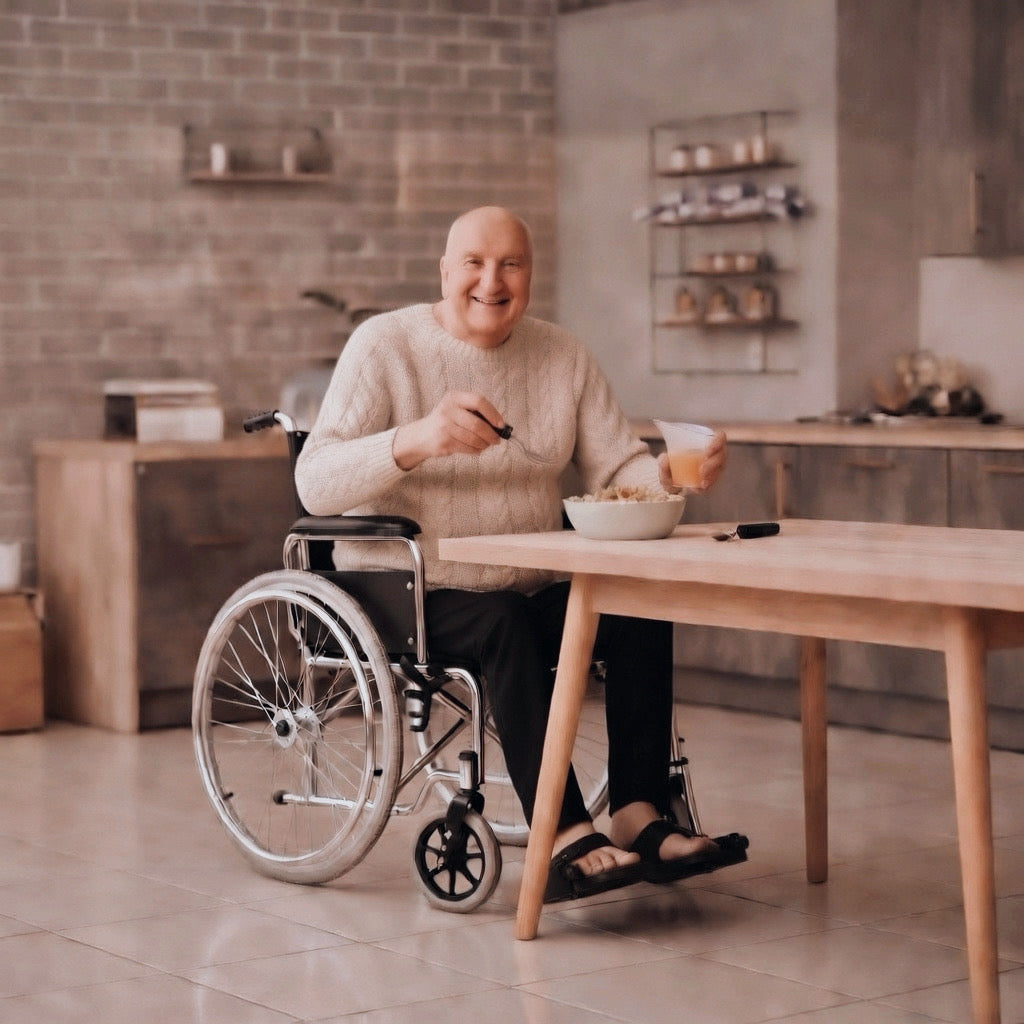 Independent Mealtimes Kit - Weighted Cutlery, Angled Spoons & Spout Cup | NDIS Adaptive Mealtime AT