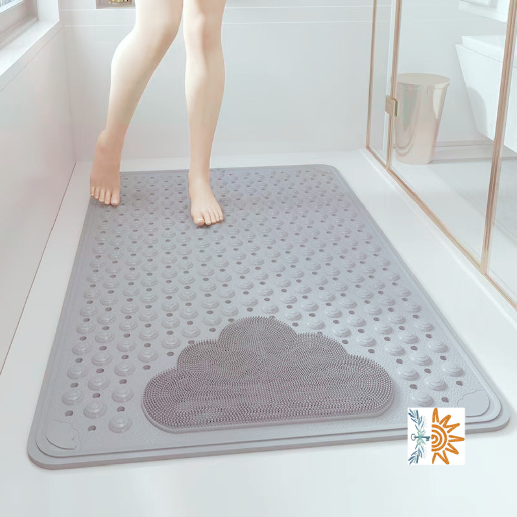 Non-Slip Bath Mat Grey | Bathroom Safety | NDIS AT