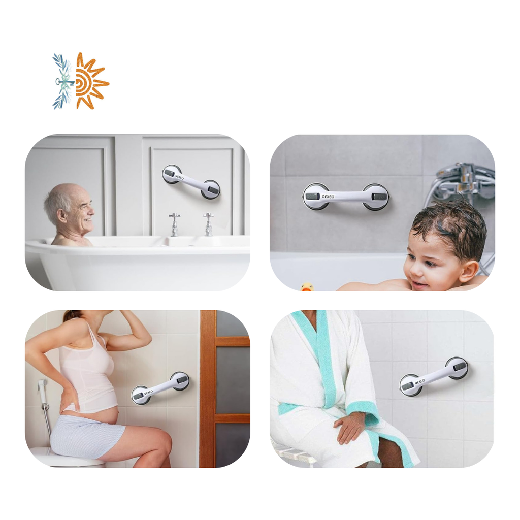 Suction Grab Handles 2 Pack | No-Drill Bathroom Rail | NDIS AT