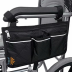Wheelchair Armrest Bag Zipper Pockets | Quick Access | NDIS AT