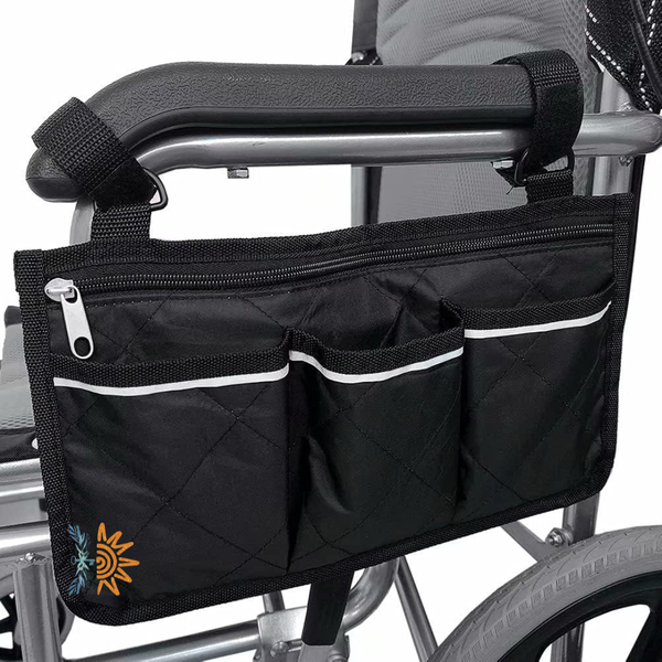 Wheelchair Armrest Bag Zipper Pockets | Quick Access | NDIS AT